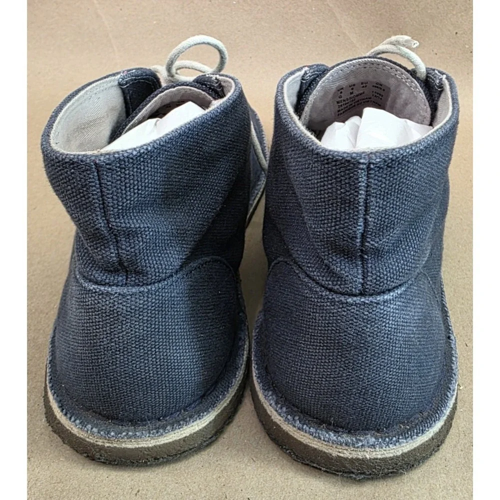 Clarks (Sz 9 M) Desert Boot Navy Blue Canvas Chukka Boots Mens Blokecore